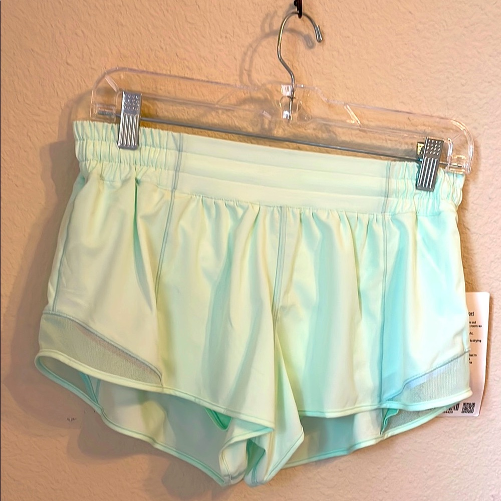 Lululemon Athletica Hotty Hot LR Lined Shorts . New with tags . Mint green